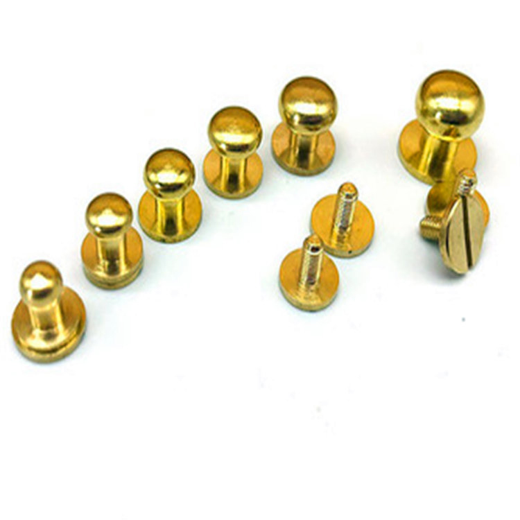 Solid Brass Pyöreä pää Sam Browne Nastat nahkavyölle