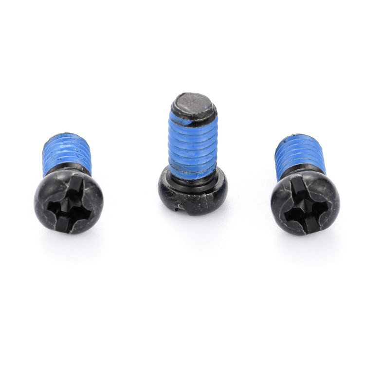 Black round head cross slot micro mini screw with Nylon patch