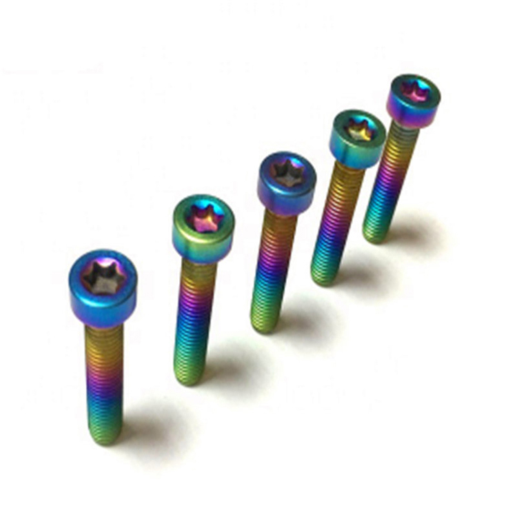 M8x12 GR5 Rainbow värinen titaaniseoksesta valmistettu kuusiokantaruuvi