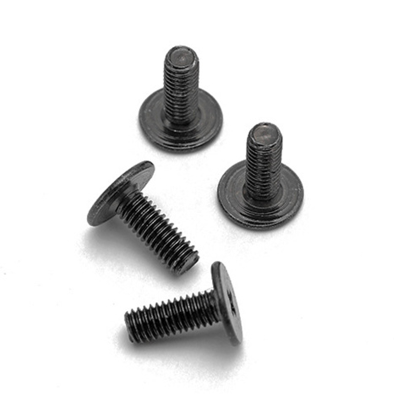 Musta m2 hiiliteräs litteä pää 3mm tietokoneruuvi