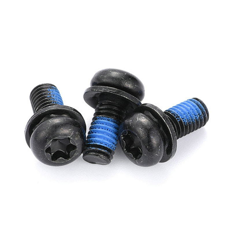 Musta pyöreä päällinen torx micro mini kolminkertainen ruuvi nylonilla Musta pyöreä päällinen torx micro mini kolminkertainen ruuvi nylonilla